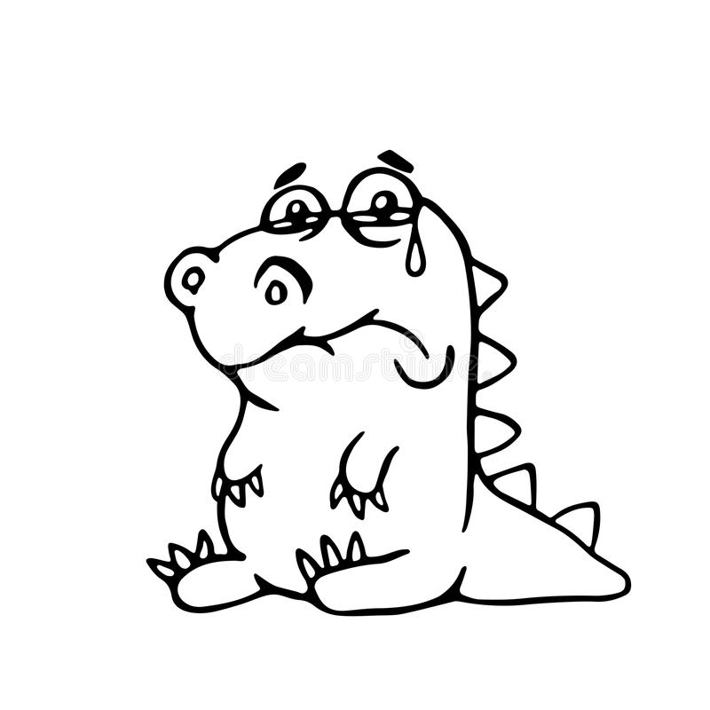 Dragon triste mignon illustration de vecteur 92266502